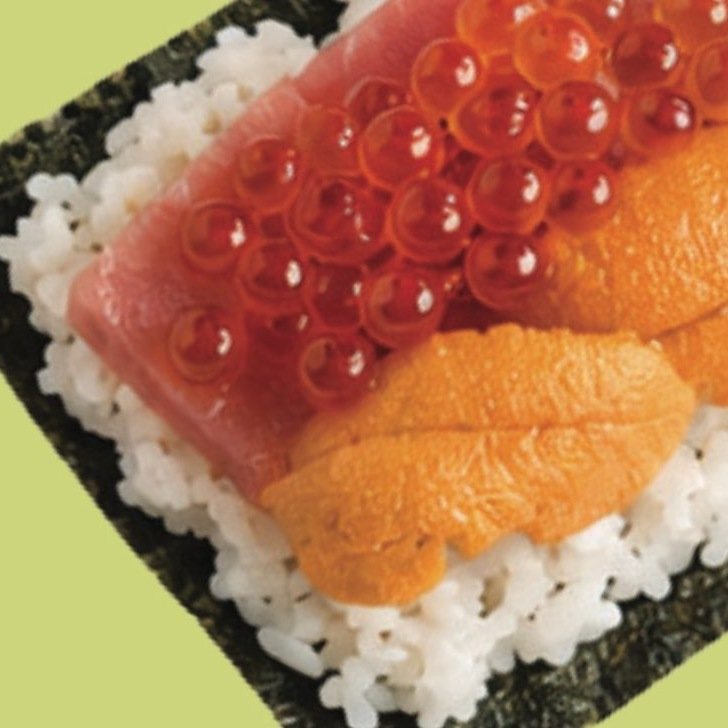 Premium hand roll with tuna, uni and salmon roe