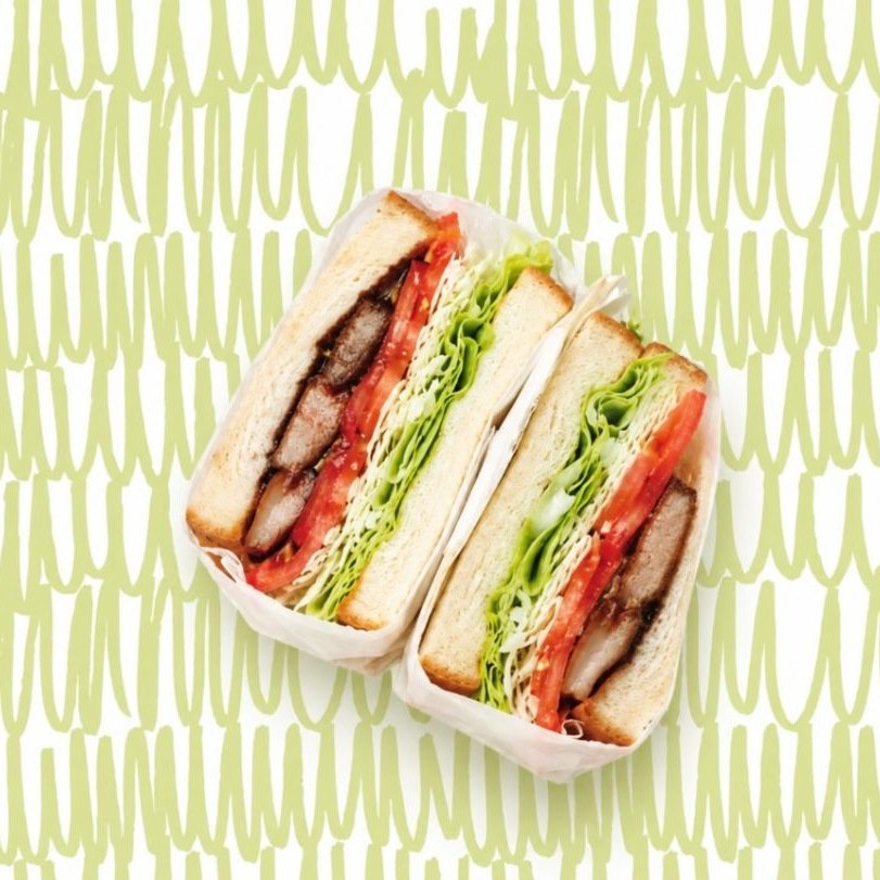 Katsu sando cut in half